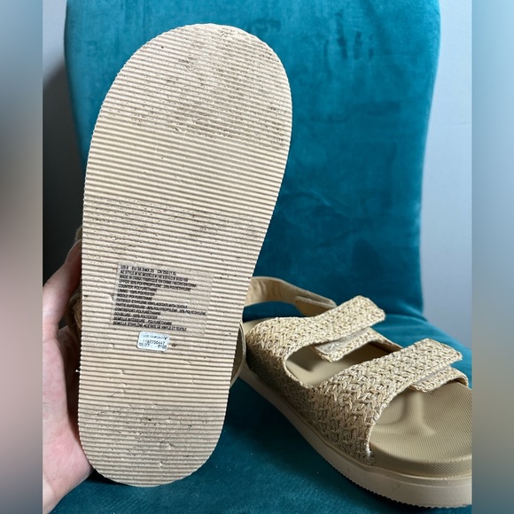 AE Raffia Slingback Velcro Sandals - Size 8 - Picture 2 of 7